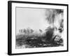 Tank Exploding into Flames-null-Framed Photographic Print