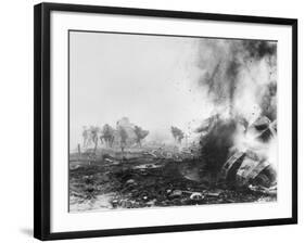 Tank Exploding into Flames-null-Framed Photographic Print