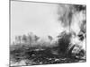 Tank Exploding into Flames-null-Mounted Photographic Print