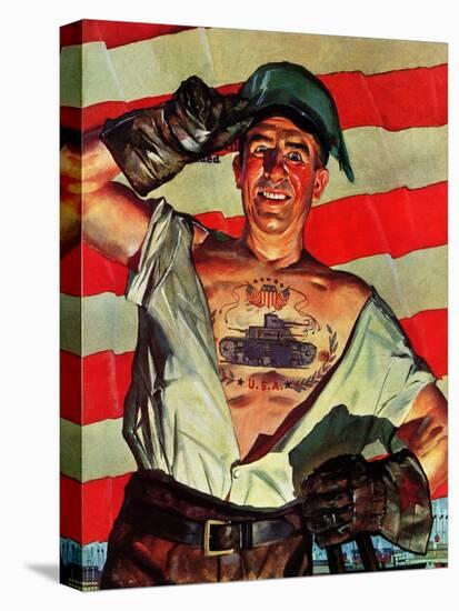 "Tank Tattoo," November 8, 1941-Howard Scott-Stretched Canvas