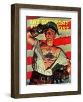 "Tank Tattoo," Saturday Evening Post Cover, November 8, 1941-Howard Scott-Framed Giclee Print