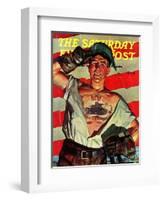 "Tank Tattoo," Saturday Evening Post Cover, November 8, 1941-Howard Scott-Framed Giclee Print