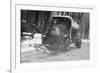 Tank Truck with Snow Plow Cleans the Streets-null-Framed Premium Giclee Print