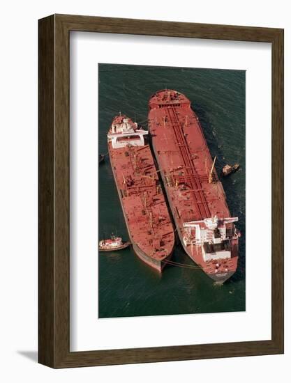 Tanker Pumps Oil from Exxon Valdez-null-Framed Photographic Print