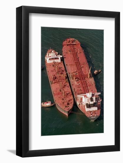 Tanker Pumps Oil from Exxon Valdez-null-Framed Photographic Print