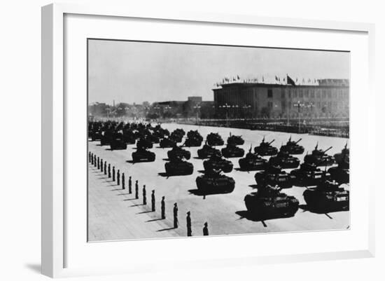 Tanks and Soldiers in Tiananmen Square-null-Framed Photographic Print