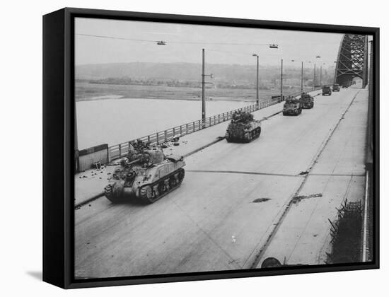 Tanks Cross Nijmegen Bridge-null-Framed Stretched Canvas