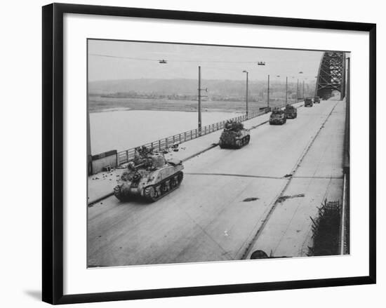 Tanks Cross Nijmegen Bridge-null-Framed Photographic Print