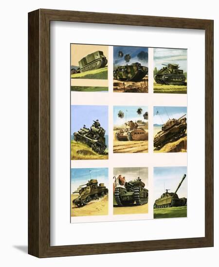 Tanks from the First and Second World Wars-Dan Escott-Framed Giclee Print