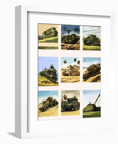 Tanks from the First and Second World Wars-Dan Escott-Framed Giclee Print