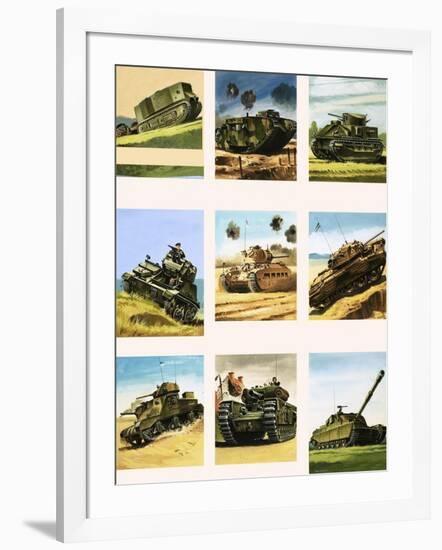 Tanks from the First and Second World Wars-Dan Escott-Framed Giclee Print