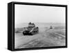 Tanks on the Move to Vire over the Tank Runs, c.1945-English Photographer-Framed Stretched Canvas