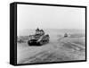 Tanks on the Move to Vire over the Tank Runs, c.1945-English Photographer-Framed Stretched Canvas