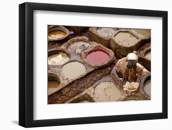 Tannery, Fes (Fez), Morocco, North Africa, Africa-Simon Montgomery-Framed Premium Photographic Print