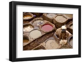 Tannery, Fes (Fez), Morocco, North Africa, Africa-Simon Montgomery-Framed Premium Photographic Print