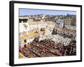 Tannery, Fez, UNESCO World Heritage Site, Morocco, North Africa, Africa-Marco Cristofori-Framed Photographic Print