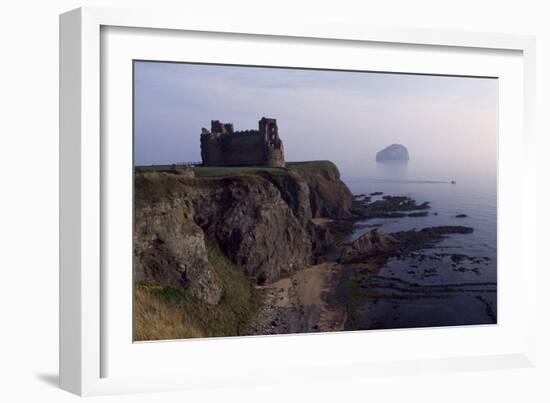 Tantallon Castle Near North Berwick Bass Rock, Scotland, United Kingdom-null-Framed Giclee Print