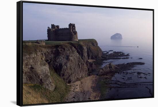 Tantallon Castle Near North Berwick Bass Rock, Scotland, United Kingdom-null-Framed Stretched Canvas