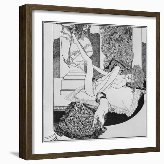 Tantalus, Illustration from 'Tales at the dressing table', plate XIII, 1908-Franz Von Bayros-Framed Giclee Print