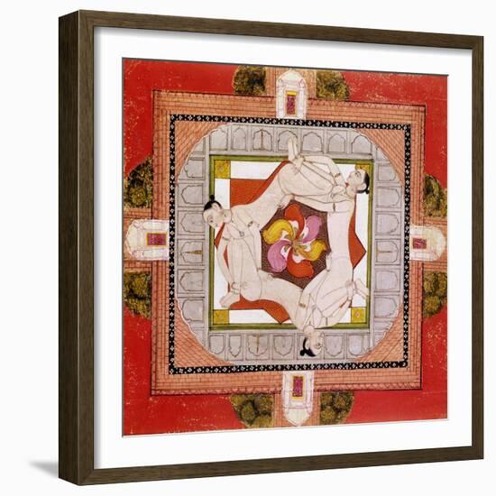 Tantric Miniature Depicting Three Women Forming a Chain-null-Framed Giclee Print