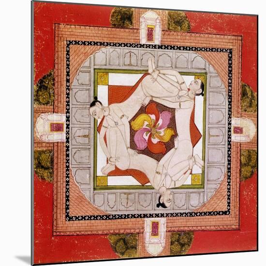 Tantric Miniature Depicting Three Women Forming a Chain-null-Mounted Giclee Print