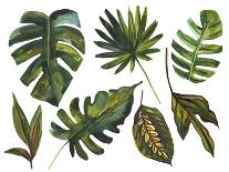 Watercolor Tropical Leaf Set-tanycya-Art Print