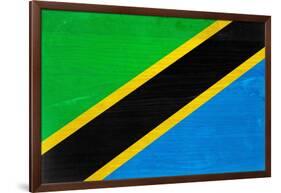 Tanzania Flag Design with Wood Patterning - Flags of the World Series-Philippe Hugonnard-Framed Art Print