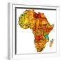 Tanzania on Actual Map of Africa-michal812-Framed Premium Giclee Print