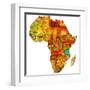 Tanzania on Actual Map of Africa-michal812-Framed Art Print