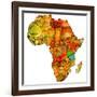 Tanzania on Actual Map of Africa-michal812-Framed Art Print