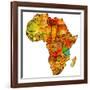 Tanzania on Actual Map of Africa-michal812-Framed Art Print