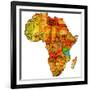 Tanzania on Actual Map of Africa-michal812-Framed Art Print