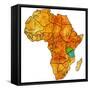 Tanzania on Actual Map of Africa-michal812-Framed Stretched Canvas