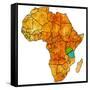 Tanzania on Actual Map of Africa-michal812-Framed Stretched Canvas