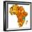 Tanzania on Actual Map of Africa-michal812-Framed Premium Giclee Print