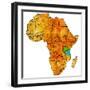 Tanzania on Actual Map of Africa-michal812-Framed Premium Giclee Print