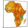 Tanzania on Actual Map of Africa-michal812-Mounted Premium Giclee Print