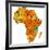 Tanzania on Actual Map of Africa-michal812-Framed Art Print