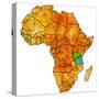 Tanzania on Actual Map of Africa-michal812-Stretched Canvas