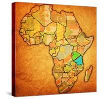 Tanzania on Actual Map of Africa-michal812-Stretched Canvas