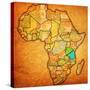 Tanzania on Actual Map of Africa-michal812-Stretched Canvas