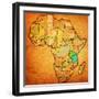 Tanzania on Actual Map of Africa-michal812-Framed Art Print