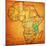 Tanzania on Actual Map of Africa-michal812-Mounted Art Print