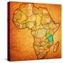 Tanzania on Actual Map of Africa-michal812-Stretched Canvas