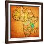 Tanzania on Actual Map of Africa-michal812-Framed Art Print