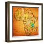 Tanzania on Actual Map of Africa-michal812-Framed Art Print