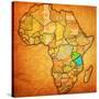 Tanzania on Actual Map of Africa-michal812-Stretched Canvas