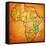 Tanzania on Actual Map of Africa-michal812-Framed Stretched Canvas