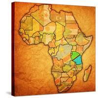 Tanzania on Actual Map of Africa-michal812-Stretched Canvas