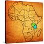 Tanzania on Actual Map of Africa-michal812-Stretched Canvas